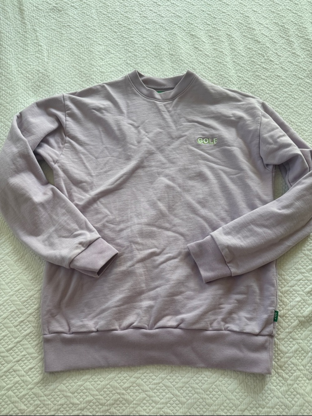 Golf Wang Lavender Crewneck with Green 'GOLF' Embroidery